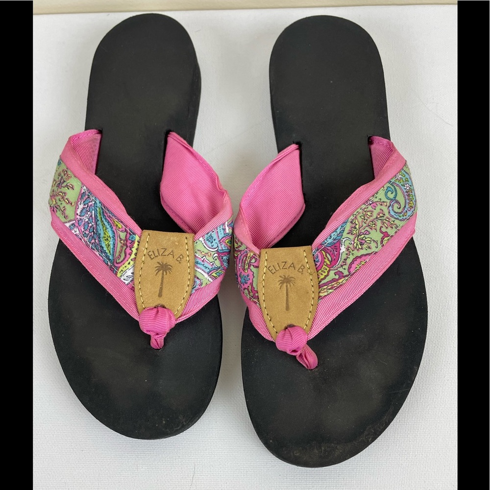 Eliza B Flip Flops Pink Paisley L 8